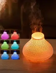 YANPLS Small Vapor Aroma Humidifier， Desktop Portable Air Mist Diffuser for Bedroom with LED