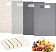 COZYFEELING 4Psc Kitchen Chopping Boards with Non-Slip Storage Base,Cutting Board Setkitchen Chopping Board,Chopping Board Plastic,Dishwasher Safe and Bpa,Freesuitable for Meat Fruit Vegetable Bread