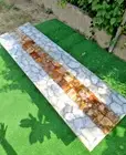Handmade White Agate Table - Elegant Side Table with Gemstone Top