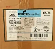 Cooper Crouse-Hinds TP436 4 SQ OUTLET BOX 2 1/8 DP 1 KO WELDED CASE OF 25 UNITS