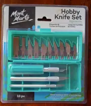 Mont Marte Hobby Knife Set SK5 Heat Treated Steel Blades 13pc