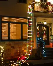 LED Christmas Lights - 3M Christmas Decorative Ladder Lights with Santa Claus,