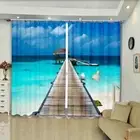 Functional man-made plank road Printing 3D Blockout Curtains Fabric Window
