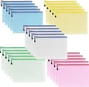 A5 Mesh Zipper Pouch Document Bag Set (25 Pieces) - 5 Colors Keep Your Documents Neat and Secure