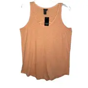 Torrid Women Sleeveless Tank X Front Trim Blush Peach Plus Size 0