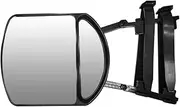 1Pcs/1Pair Universal Car Towing Mirrors Extensions with Flat and Convex Miiror, 360° Rotation Adjustable Camper Mirrors, Black