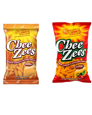 Sunshine Snacks Chee Zees Snack Pack, 12 Original & 12 Spicy Jamaican Snack Mix