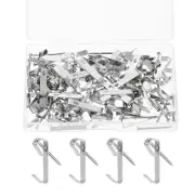100 Pcs Picture Hangers, 30lb Picture Hooks(50 Hangers + 50 Nails), Silver