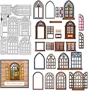 Door Window Frame Metal Die Cuts, Door Cutting Dies Window Frame Lace Embossing Tool Cut Stencils for Album Paper Card Art Craft Scrapbooking Card Making