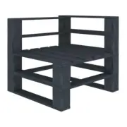 Garden Pallet Corner Sofa Pinewood Grey