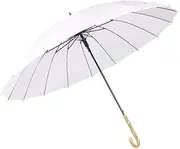 [ThreeH] Stick Umbrella Windproof and Rainproof Bamboo Hook Handle Auto Open Protable Lightweight KS08