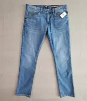 Buffalo David Bitton Ash Jeans Men's Size W34 L32 Light Blue Slim Fit NWT