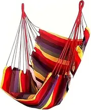 Good Luck Garden Hanging Hammock Chair, Rainbow Hammock Chair Swing Seat, Color Striped Swing Hanging Chair, Suitable for Home Office Garden School Dorm, Excluding Wooden Sticks