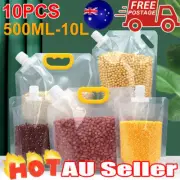 10PCS Grain Moisture-proof Sealed Bag, Transparent Grain Storage Suction Bags CC