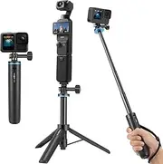 20"/51cm Mini Tripod Selfie Stick for Osmo Pocket 3, Vkesen 2-in-1 Extendable Hand Grip for GoPro Hero 13/12/11/10/9/Max, DJI Osmo Action 5 Pro/4, Insta360 X5/X4, AKASO EK7000 Action Camera
