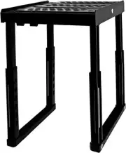 Locker Organizer Shelf， Adjustable Width and Height, Stackable, Ideal Black