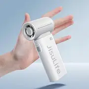JISULIFE Portable Turbo Fan, Powerful Cooling Handheld Fan, 40000 RPM Hight Speed, 5 Speeds Rechargeable, Lanyard, Mini Pocket Design, Personal Travel Essentials for Men Women, Makeup, Outdoor Grey