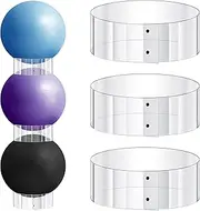 Wenqik 3 Pcs Exercise Stability Ball Display Holder 14.5 Inch Plastic Yoga Ball Holder Medicine Ball Rack Exercise Ball Base Therapy Ball Carrier Stand Stability Ball Storage Stackers