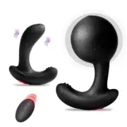 Inflatable Anal Butt Plug Vibrating Male Prostate Massager Remote Control Adult