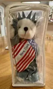 NY Teddy Bear by J. Fan 1999 New York Statue of Liberty Plush 8 Inches NEW TY