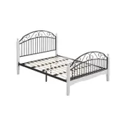 Alexa Wood & Metal Queen Bed Frame – Black And White