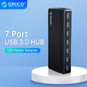 ORICO USB3.0 HUB w/ Power Adapter USB Splitter OTG Adapter Desktop Laptop PC.