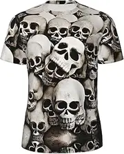 [DRTGEDS] Mexican Skull Men's T-Shirts Mesh Short Sleeve Undershirt for Shirts in Warm Weather