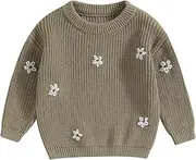 [ZAXARRA] Baby Girl Sweater Warm Crew Neck Knit Pullovers Long Sleeve Tops Toddler Infant Boy Fall Winter Clothes