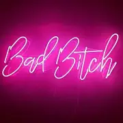 20" Bad Bitch Pink Acrylic Neon Sign Light Lamp Real Glass Handmade With Dimmer