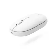 Macally BTTOPBAT Rechargeable Bluetooth White Wrls Wrls Mouse For Mac & Pc