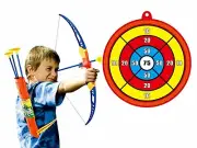 Kids Archery Training Bow & Arrow w/ Rubber Suckers Toy Set Target NEW Boy Girl