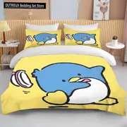 v2966 Bed Sheets Tuxedo Sam Printed Bedding Set Cartoon Anime Duvet Cover Comforter Pillowcase Boys Girls Children Adults King 3-Piece Bedding Set (1