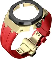 [Generic] Modification kit gen 4th for casioak kit Set Metal Bezel case and Silicone Rubber Strap Compatible with ga-2110 with Tool