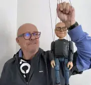 Wooden Hand Carved Portrait Marionette - made based on a photo
