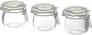 3 Pack KORKEN Jellies Jam Honey Jar With Lid Airtight Seal Locks Spice Containers Cans Clear Glass 13 cl