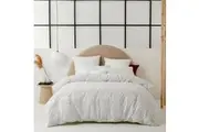 Platinum Collection IDAHO WHITE Duvet Doona Quilt Cover Set - King Bed