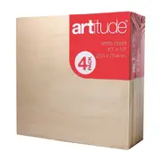 4pc Artitude Canvas Panel Board Thick 10x10" Painting/Drawing Artist Accessory
