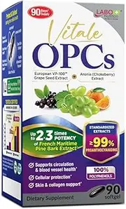 LABO Nutrition Vitale OPCs | Premium European Grape Seed Extract with Aronia, Citrus Bioflavonoids | Supports Circulation, Skin Health and Cellular Protection | 100% polyphenols 90 Softgels
