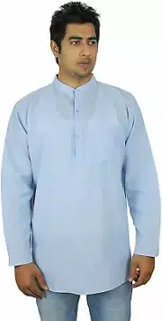 ShalinIndia Kurta Summer Dresses For Men 100% Cotton Size M Chest 40 NWT