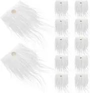 STOBAZA 12Pcs Pre-Cut Gnome Beard Faux Fur with 12Pcs Wooden Balls Nose, Handmade Gnomes Dwarf Beard for DIY Making Christmas Gnomes Costume Decoration
