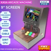 Kasa Mini Arcade Machine 400 Video Game 9" Screen 32bit CPU Gift For Kids