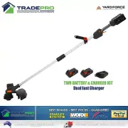 Genuine Yardforce 24V Grass Trimmer Whipper Snipper 2x Batteries & Dual Charger