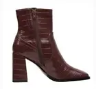 Lisa Vicky Women’s Craze V Brown Croco PU Boots 7.5 M NIB Faux Vegan