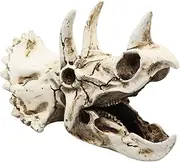 Ipetboom Resin Dinosaur Skull Aquarium Ornament Realistic Fish Tank Decoration for Shrimp Hideout Reptile Shelter Abrasion-Resistant Design for Lizards Turtles Frogs Snakes