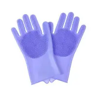 在飛比找Yahoo!奇摩拍賣優惠-矽膠手套 洗碗手套 防水手套 廚房洗碗手套加厚款多功能硅膠洗