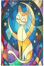 RPLIFE Stained Glass Style Cat Kitchen Towel, 28x18 Bulk Hand Towels Tea Towels for Bread Making