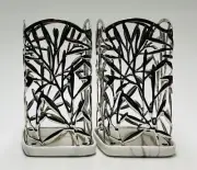 2 Bath Body Works MARBLE CHROME VINE Leaves Foaming Hand Soap Holder Sleeve