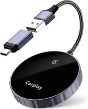 CarPlay Wless Dongle Adapter for iPhone for Factory Wired Plug & Play Auto