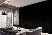 Large Thick Velvet Blockout Curtains 560x 230cm Pinch Pleat 2 Panel+Hooks Black Thick and Heavy