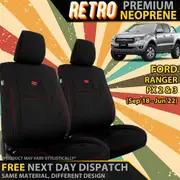 Ford Ranger PX 2 & 3 Retro Premium Neoprene 2x Front Seat Covers (In Stock)